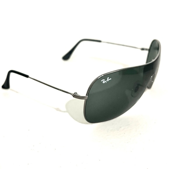 Ray-Ban 125mm Pilot Shield Oversized Sunglasses Gunmetal Gray Unisex - Picture 5 of 10